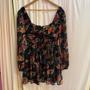ROW A Floral Babydoll Mini Tiered Dress Size Large